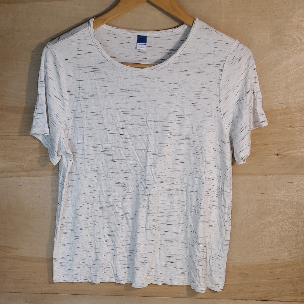 Old Navy Luxe White Speckled Tee